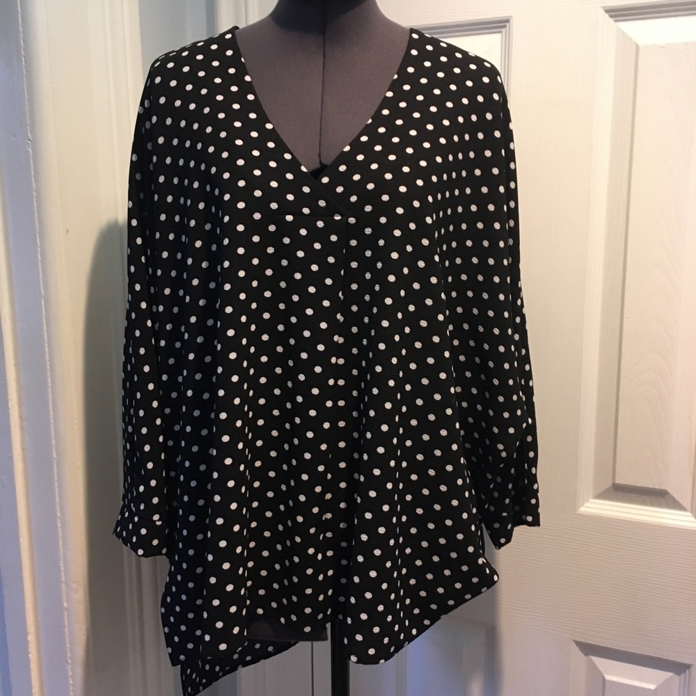 🇨🇦 Artizan Robin Barre V-neck Polka Dot Blouse